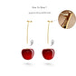 Red Cherries Shaped Alloy Dangle & Drop Earrings