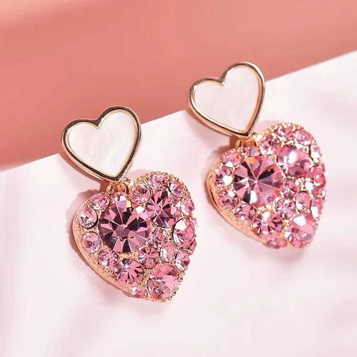 Pink Heart Shaped Luxury Earring