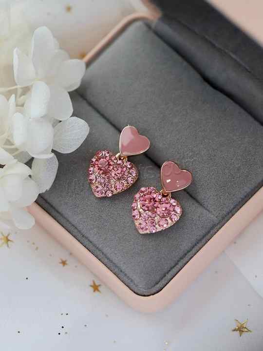 Pink Heart Shaped Luxury Earring