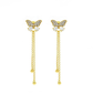Rhinestone Cute Butterfly Long Chain Earring