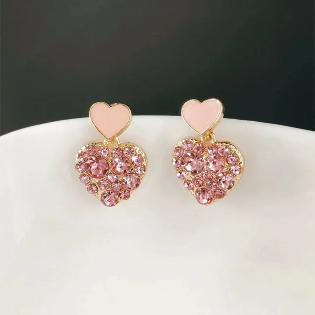 Pink Heart Shaped Luxury Earring