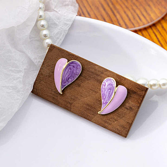 Delicate Heart Shaped Stud Earrings