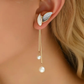 Elegant Leaf Shaped Pearl Earrings