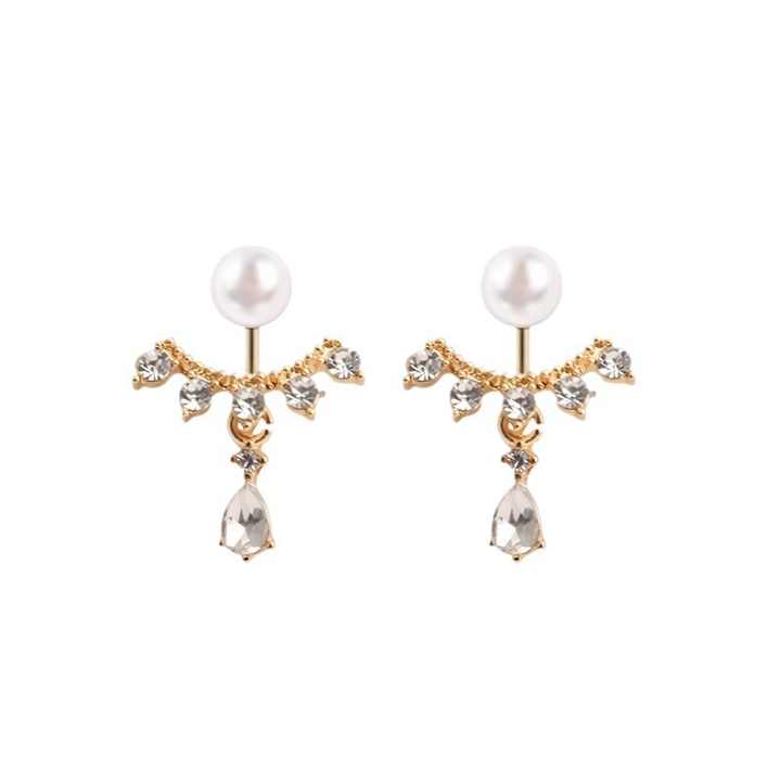 White Crystal Pearl Earring