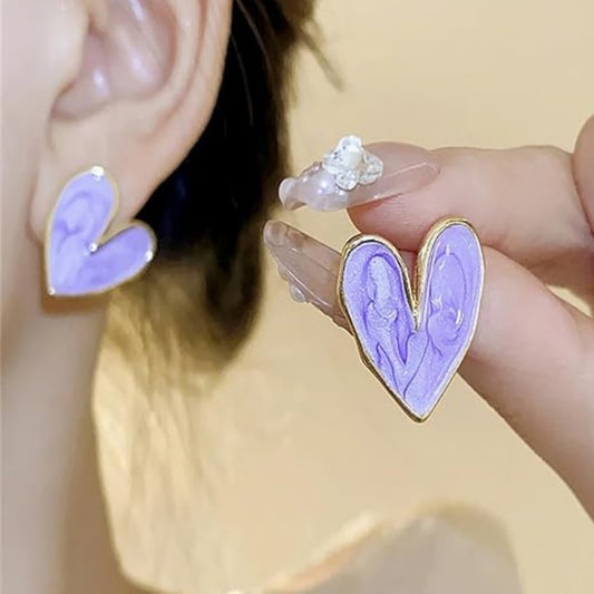 Purple Heart earrings