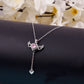 Heart-Shape  Gemstone Pink Pendant Necklace