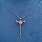 Heart-Shape  Gemstone Pink Pendant Necklace