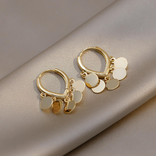 Small Coin Ball Huggies Hoop Earrings