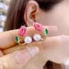 Floral and Pearl Earrings