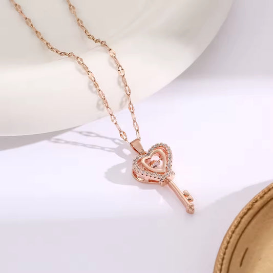 Heart in Key Design Pendant