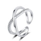Silver Pave Cross Ring