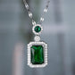 Emerald Silver Plated Necklace