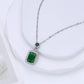 Emerald Silver Plated Necklace