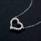 Silver-Plated Stone Heart Necklace