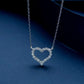 Silver-Plated Stone Heart Necklace