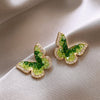 Green drop earrings