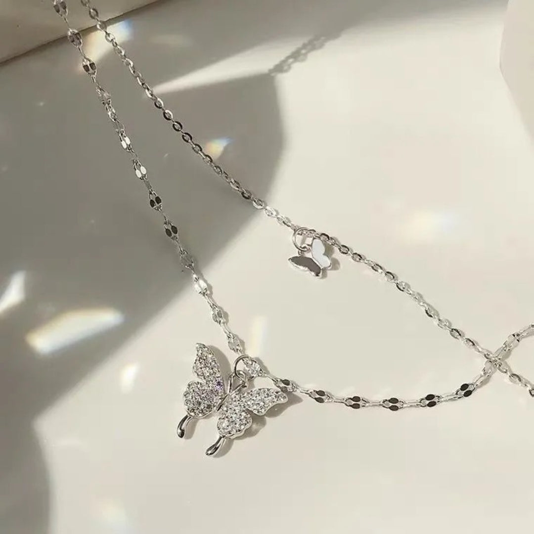 Unique  Double Butterfly Necklace