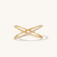 Golden Pave Cross Ring