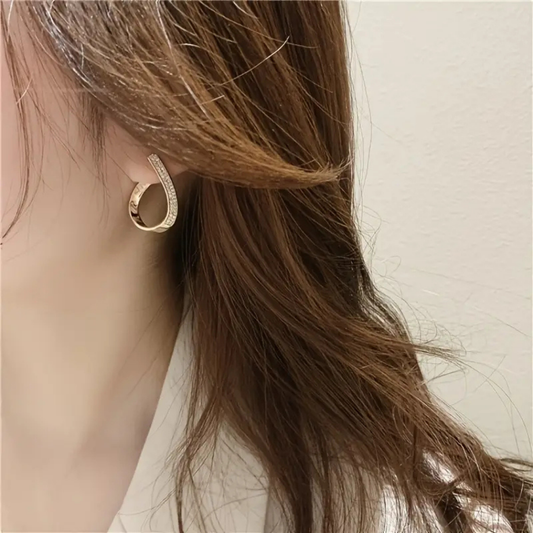Rhinestone Twisted Earrings