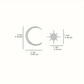 Small moon star earring