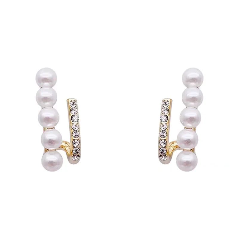 Beautiful Five Pearl Earrings