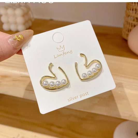 Gold Polish Heart Earrings