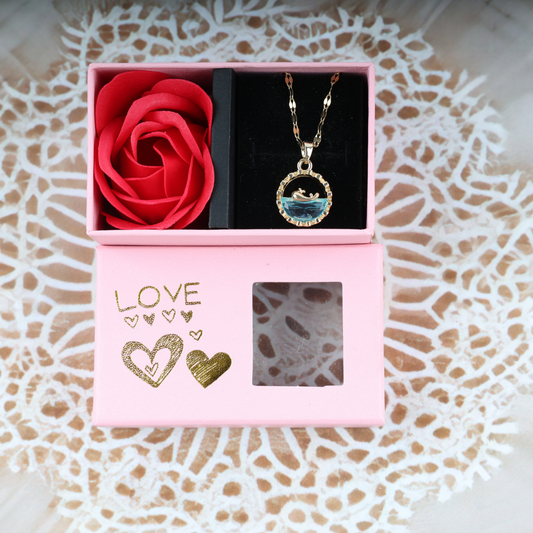 Love gold dolphin necklace