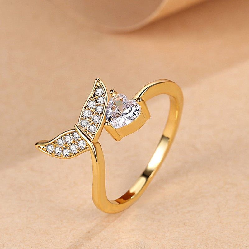 Gold Plated Golden Fishtail Ring