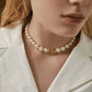 CD  pearl gold necklace chain