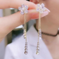 Crystal Flower long earrings
