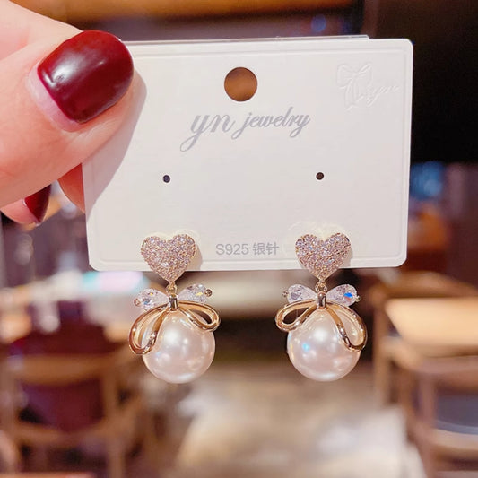 Pearl Bow Earrings