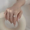 White Flower Leaf Ring