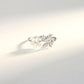 White Flower Leaf Ring