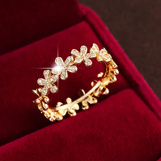 Shine Golden Flower Ring