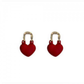 Red Heart Rhinestone Drop Earring