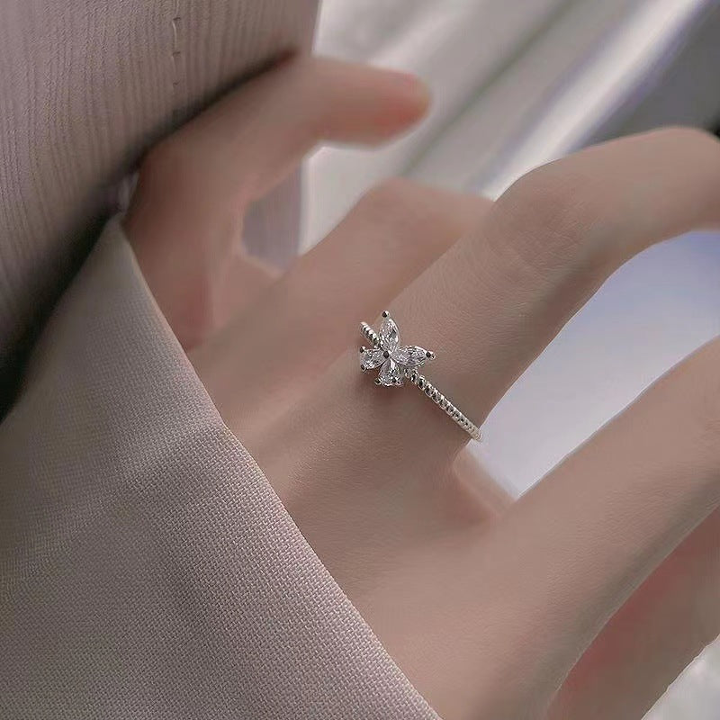 Cute Zircon Butterfly Ring