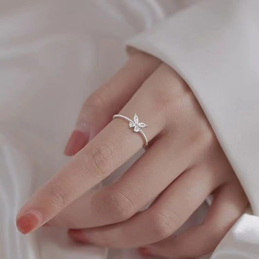 Cute Zircon Butterfly Ring