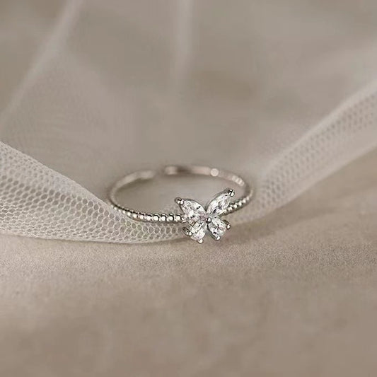 Cute Zircon Butterfly Ring