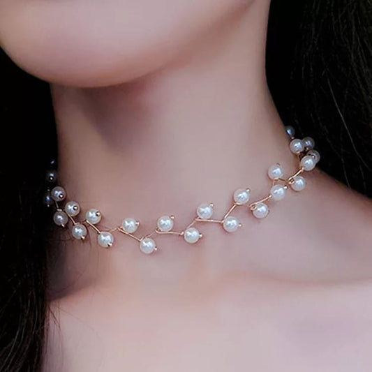 White Natural Baroque Pearl Chokers Necklace