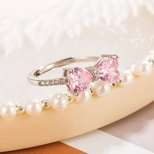 Blush Love Bow Adjustable Ring