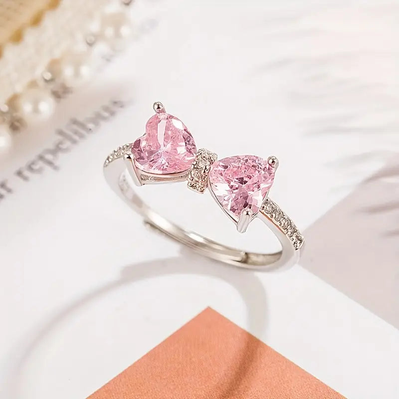 Blush Love Bow Adjustable Ring