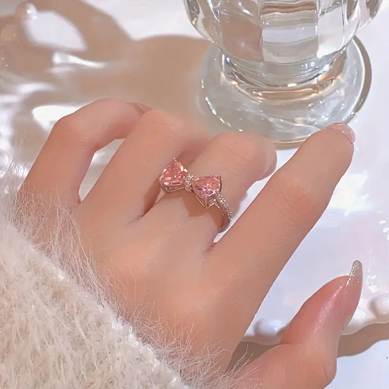 Blush Love Bow Adjustable Ring
