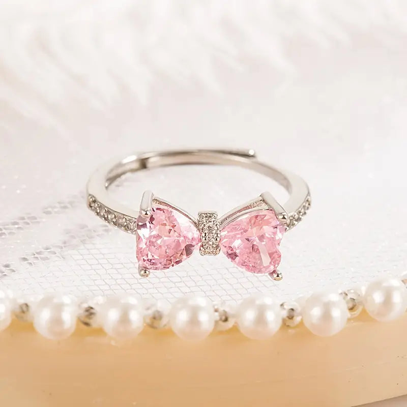 Blush Love Bow Adjustable Ring