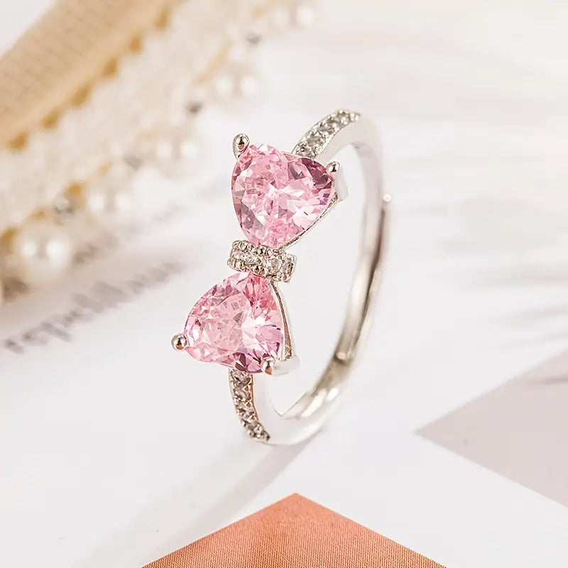Blush Love Bow Adjustable Ring