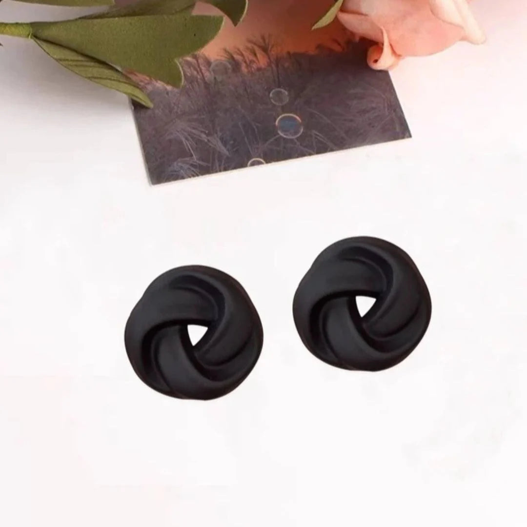 Black Spiral Knots Earrings