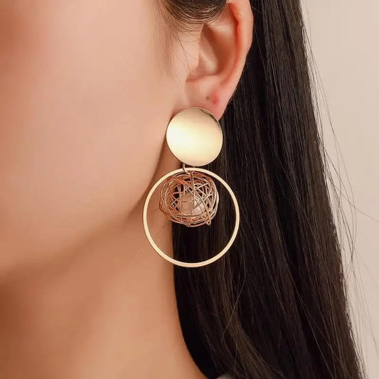 Push Closure Modern Western Drop Earrings