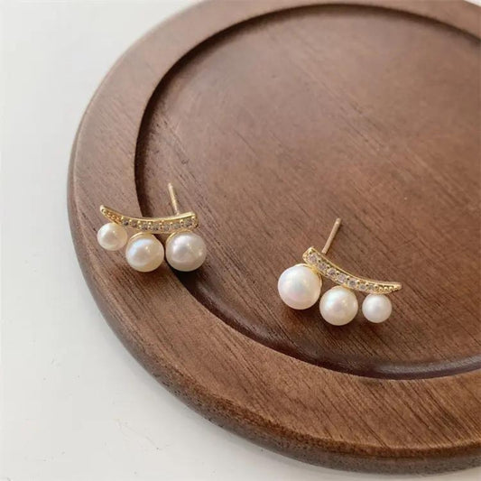 Tripal Pearl Earrings