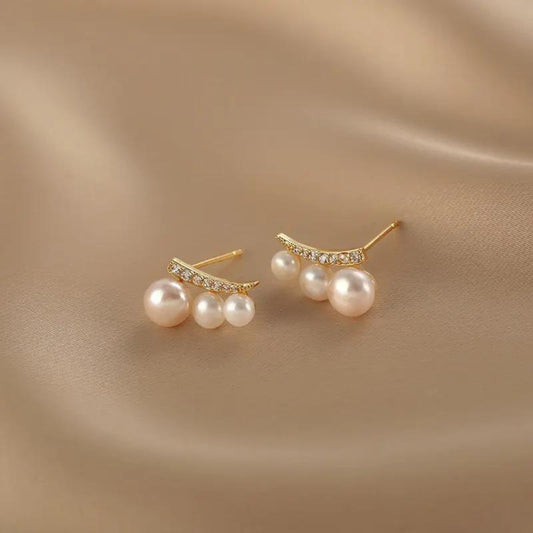 Tripal Pearl Earrings