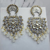 Silver oxidised Pearl Moti jhumki Earrings