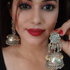 oxidised mirror jhumka earring